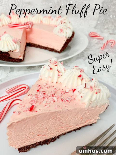 Candy Cane Peppermint Fluff Pie Recipe 2 Peppermint fluff pie, easy best peppermint pie, Peppermint no bake Christmas pie, 6 ingredient peppermint pie, easy to make 10 minute pie, best easy Christmas frozen peppermint pie, candy cane pie, best easy candy cane peppermint pie