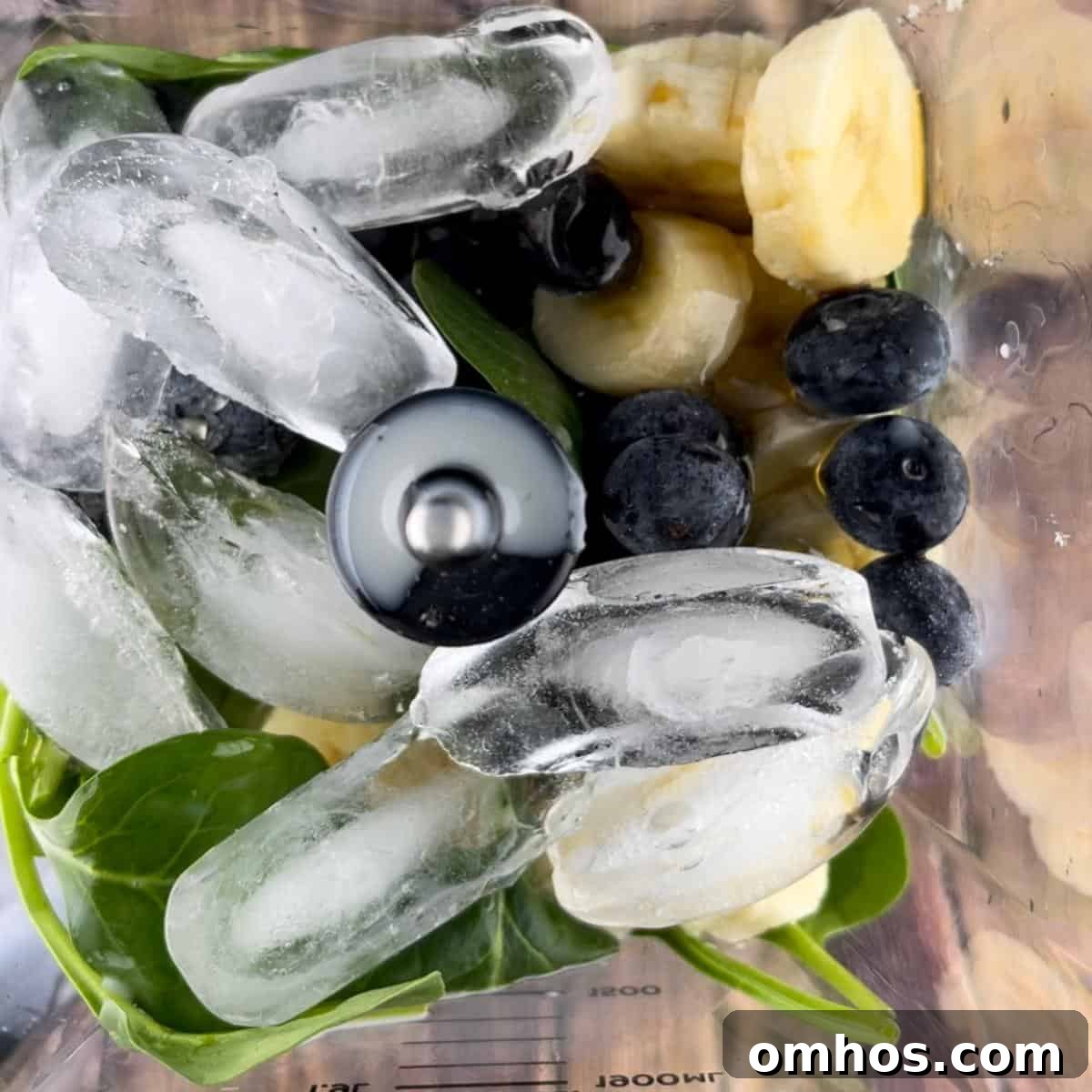 Spinach Banana Smoothie Recipe 4 All the ingredients for the spinach smoothie in a blender.