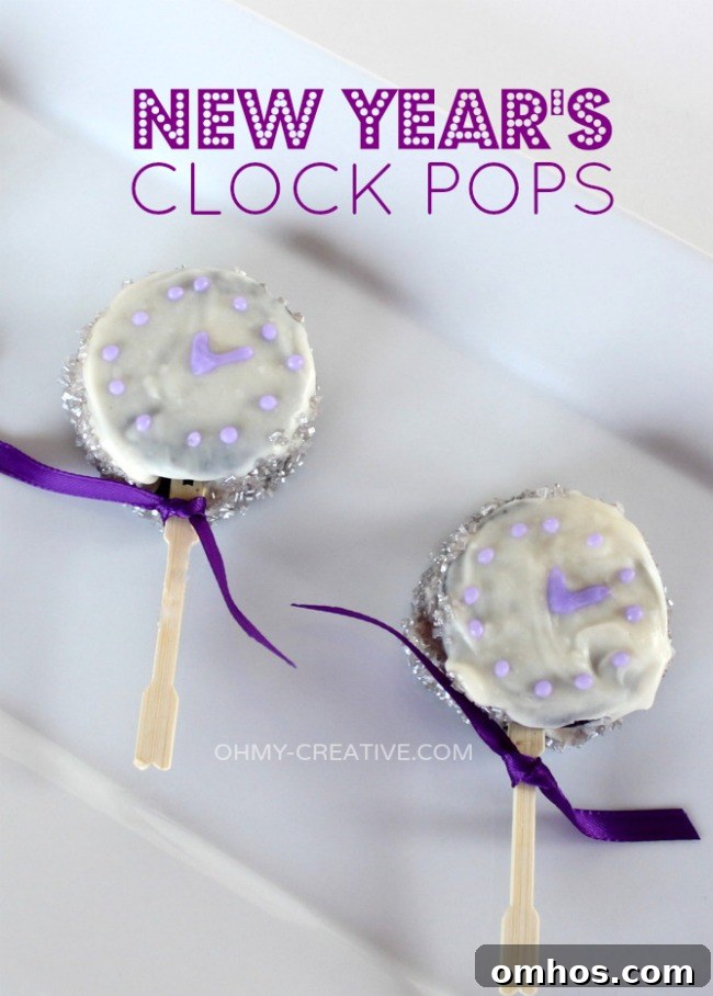 Oreo Clock Pops For New Year's Eve