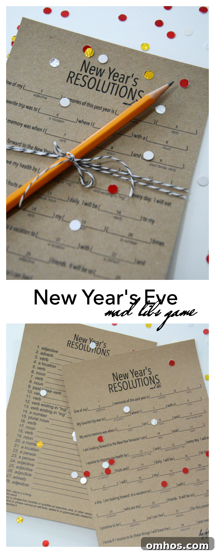 New Year's Eve Resolutions Game