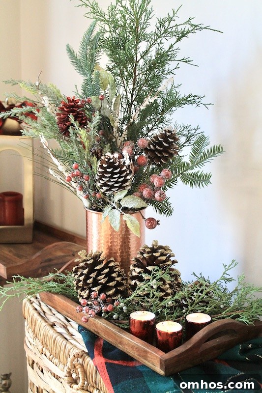DIY Rustic Winter Woods Christmas Coffee Table Decor 8 img 26916 8