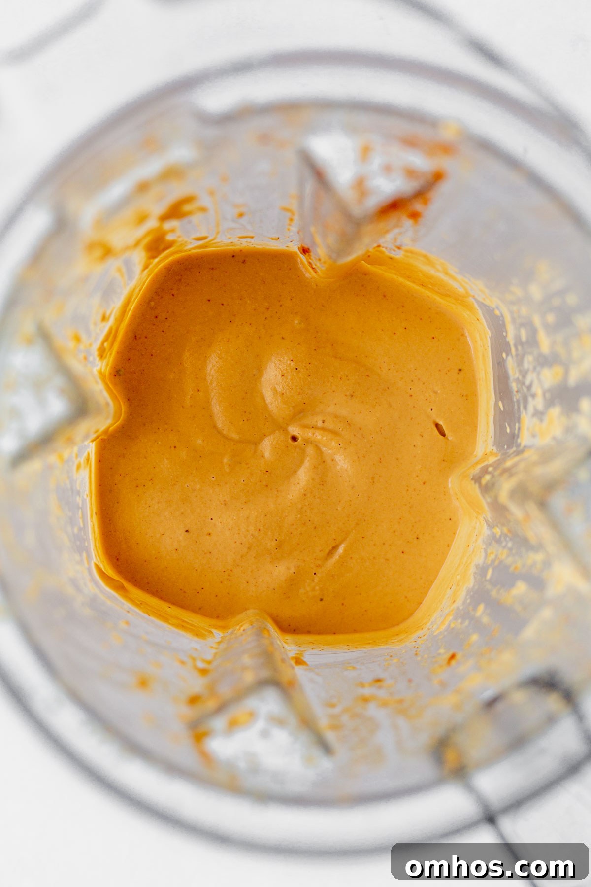 cashew queso ingredients blended in a blender