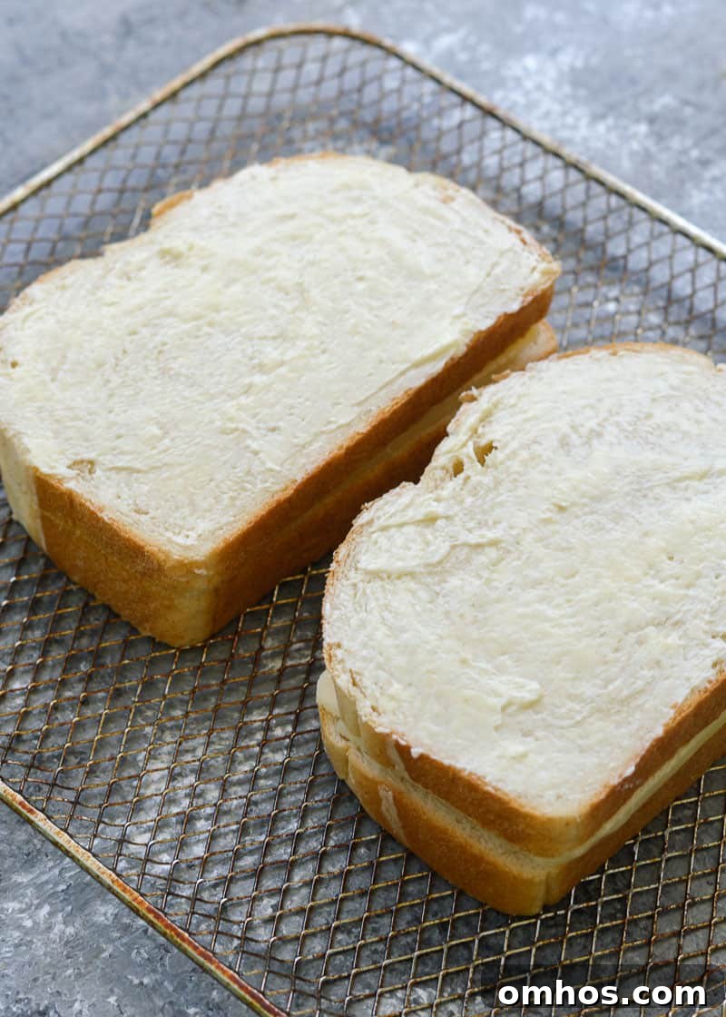 Air Fryer Grilled Cheese - golden crust and gooey cheese