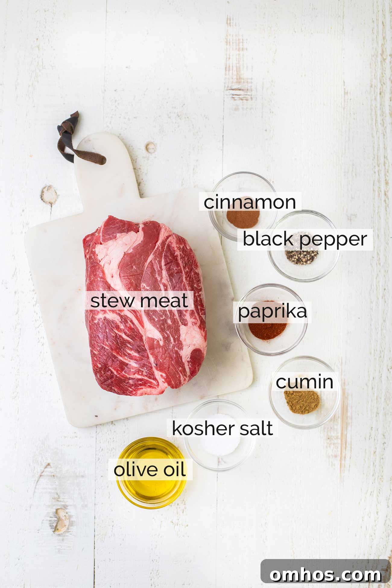 Moroccan Beef Tagine Recipe: Spiced Slow-Cooked Stew 4 The ingredients needed to prepare the beef to stew.