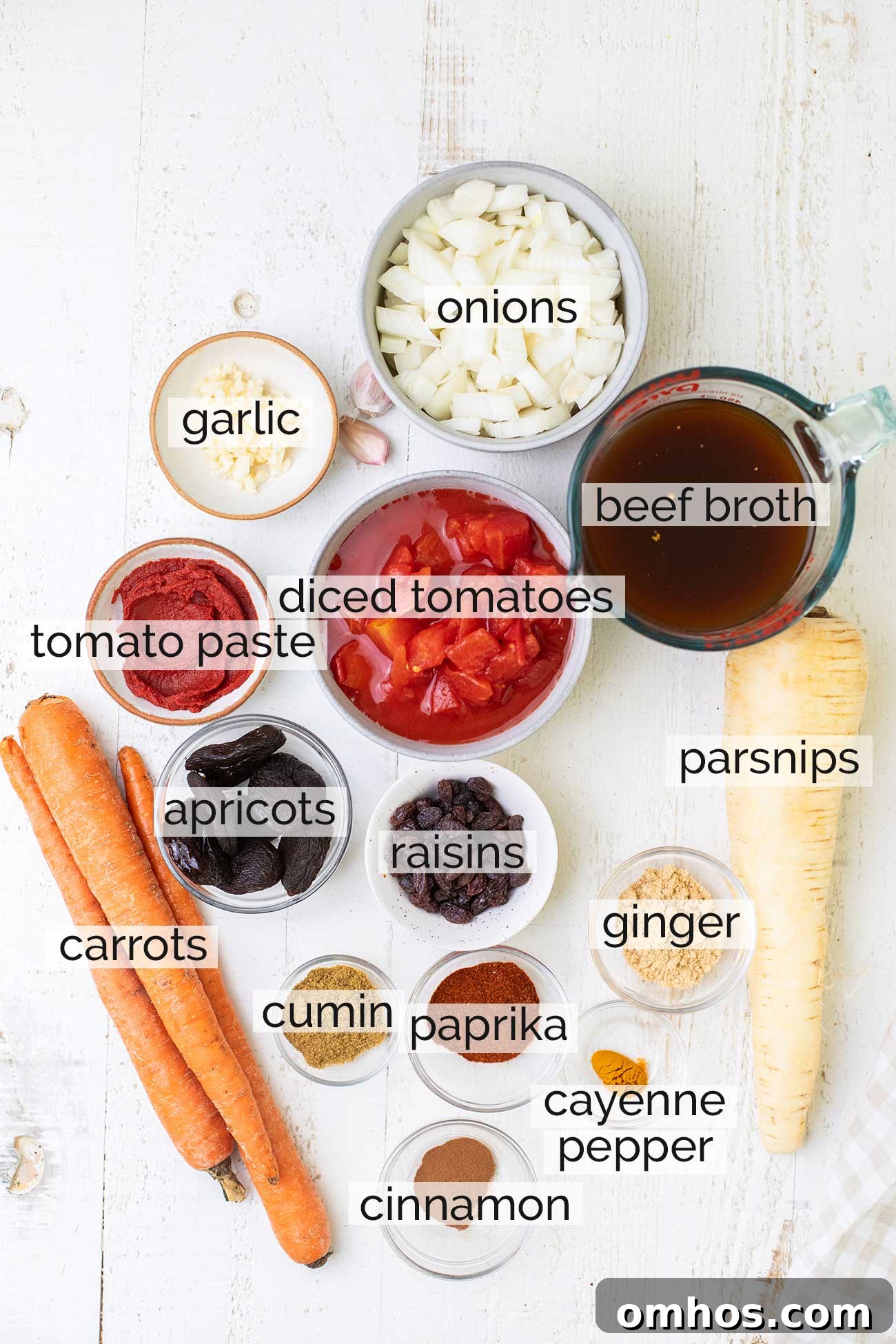 Moroccan Beef Tagine Recipe: Spiced Slow-Cooked Stew 5 The ingredients used to make an earthy Moroccan stew.