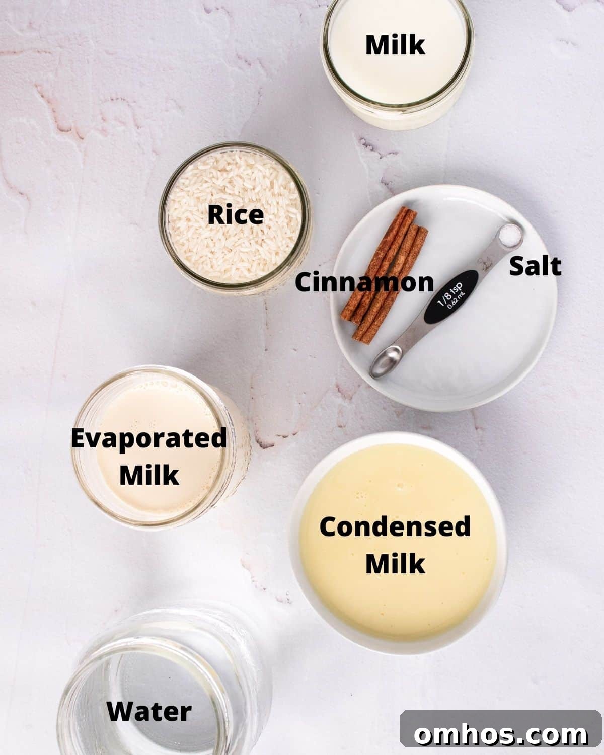 Creamy Instant Pot Arroz con Leche (Mexican Rice Pudding) 3 ingredients needed and labeled