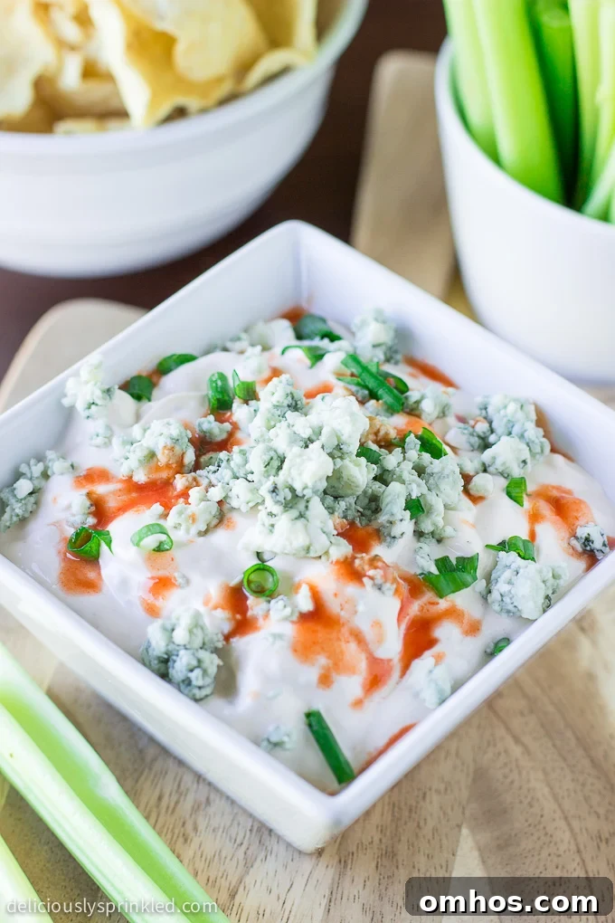 Buffalo Bleu Cheese Dip, Appetizer, Easy Dip Recipe, Football Party Appetizers. Recipe by deliciouslysprinkled.com