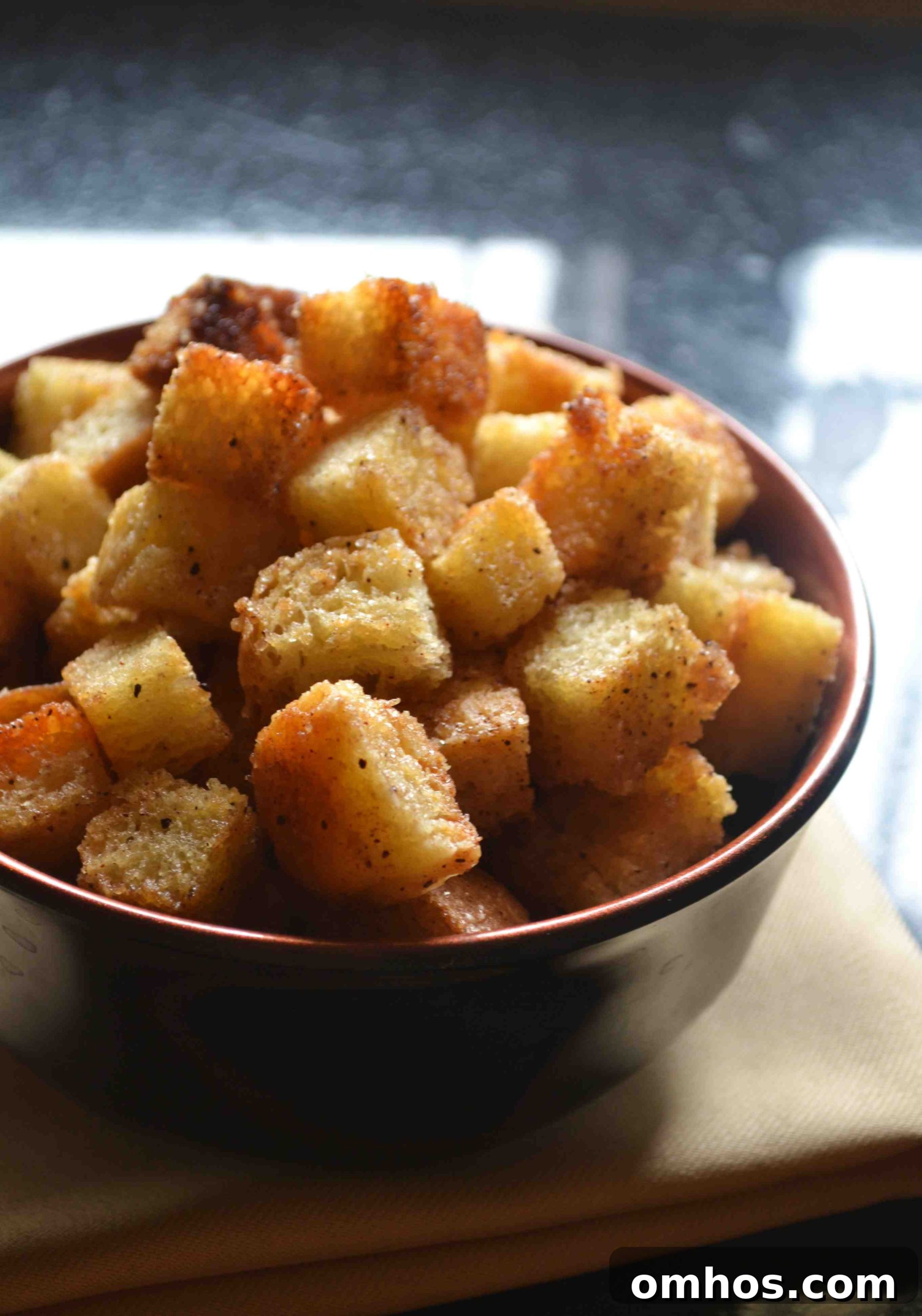 buttery vanilla croutons