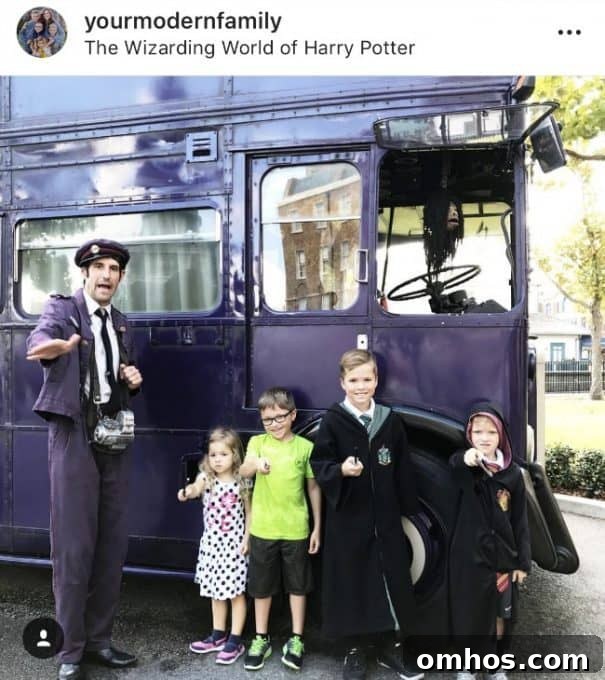 Harry Potter Toys and Gift Ideas for Fans 12 A group of kids dressed up as Harry Potter standing in front of a bus.