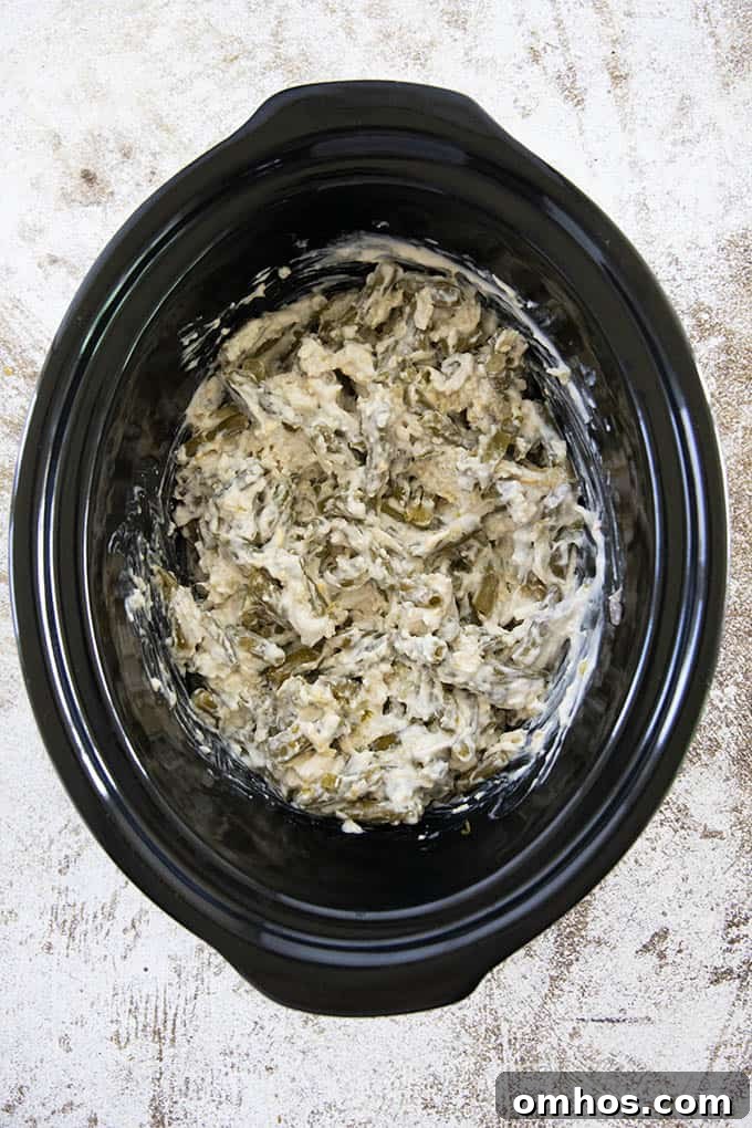 green bean casserole in slow cooker