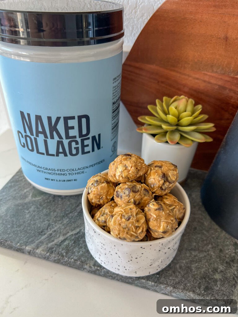 No bake protein balls on a plate