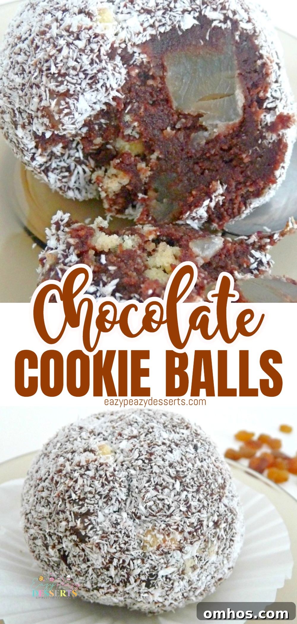 Photo collage of chocolate cookie balls