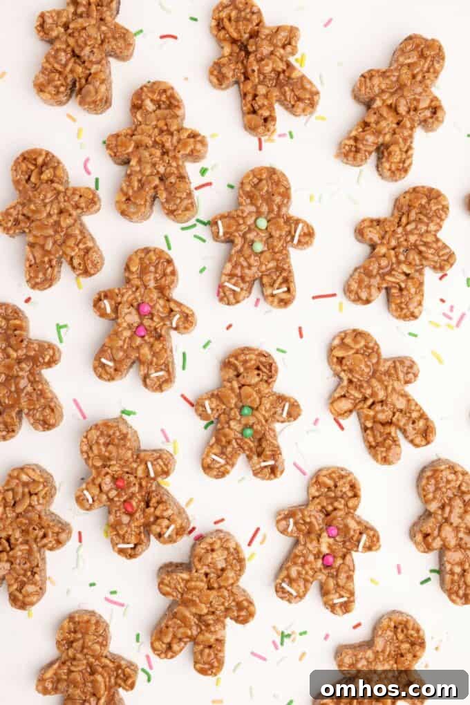 mini gingerbread cookie cutter star crunch rice krispy bars