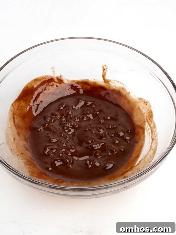 bowl of melted chocolate and butter