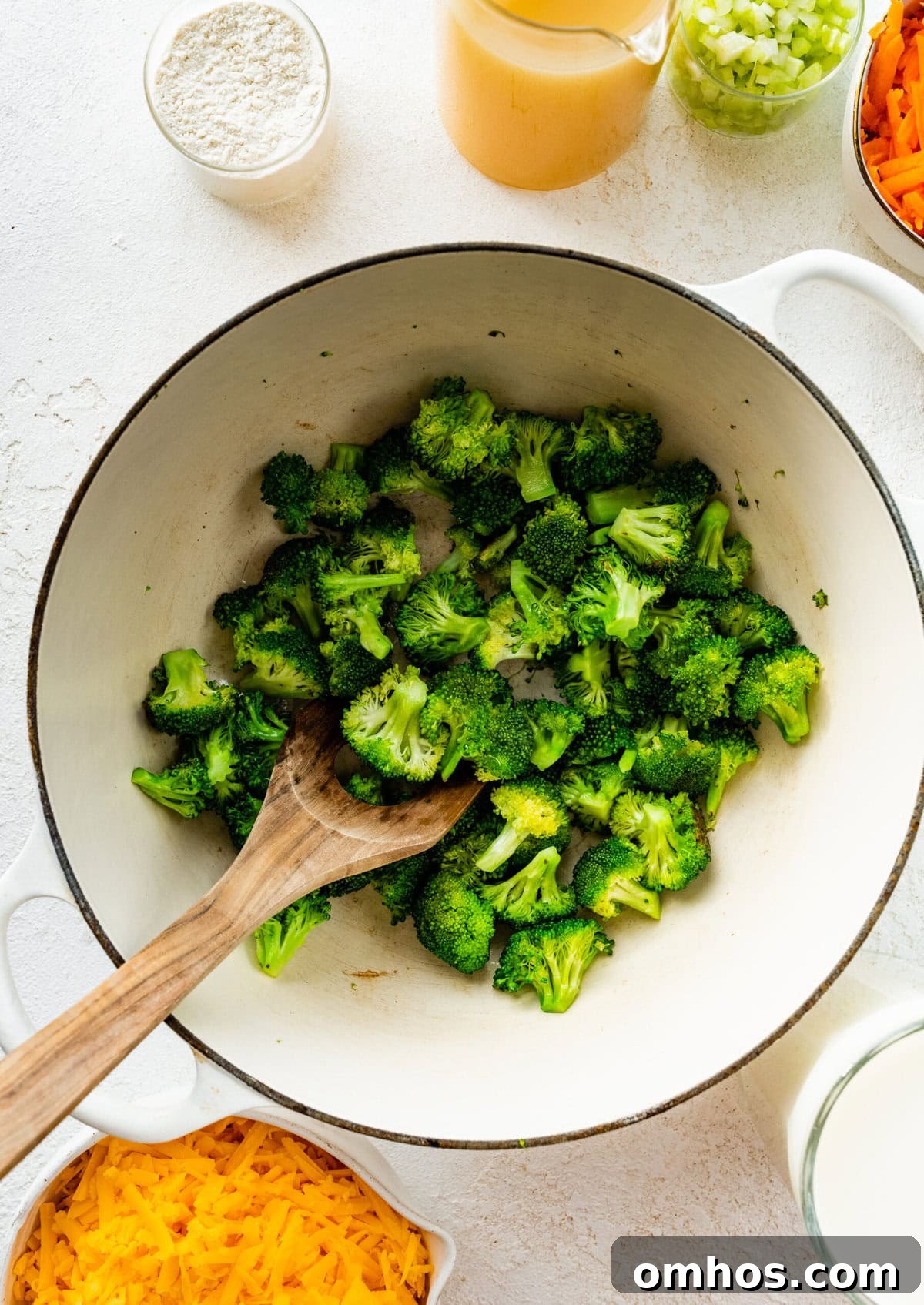 How to Make Copycat Panera Broccoli Cheddar Soup step-by-step: roast the broccoli on the pan and set aside.