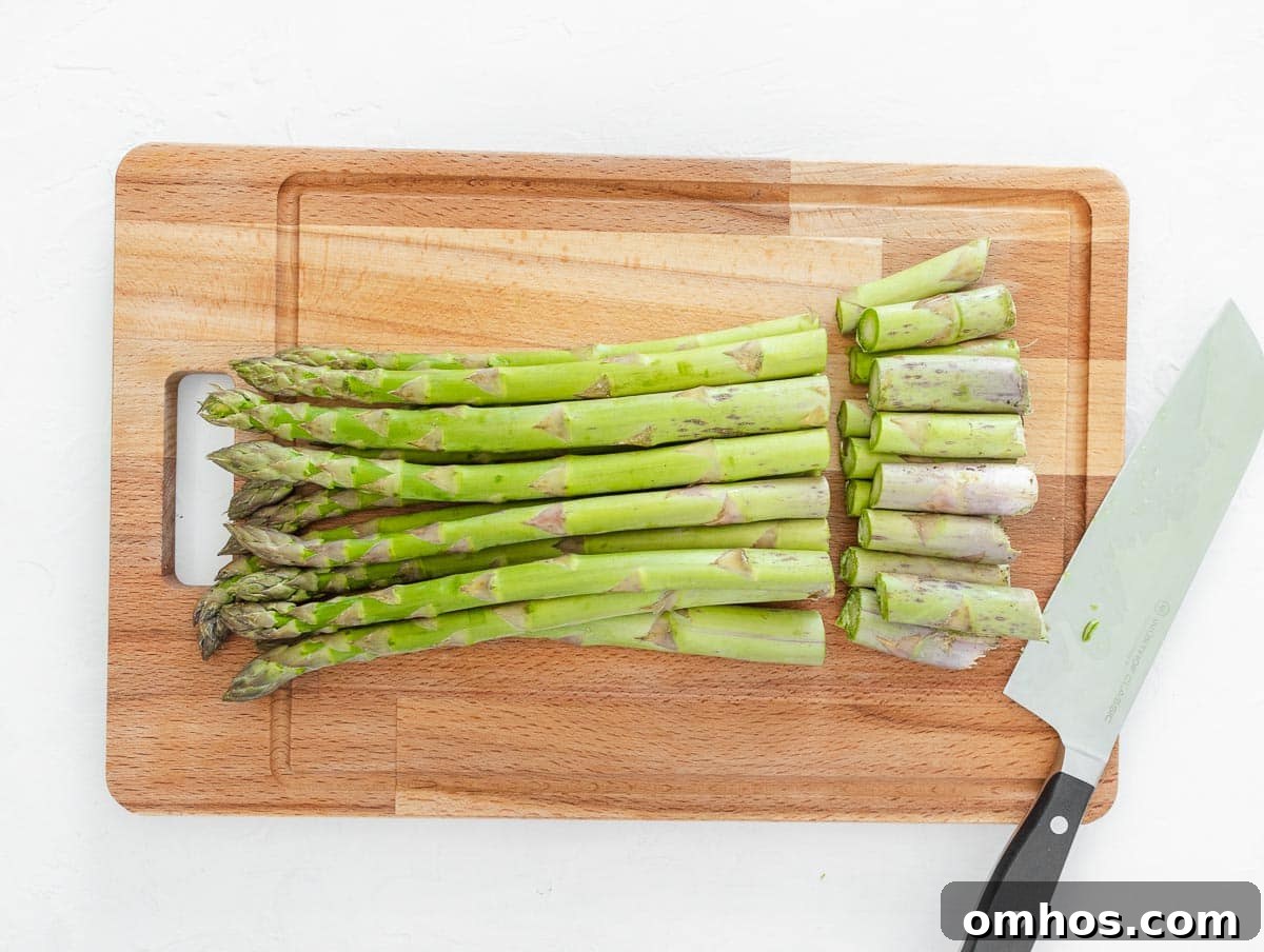 How to Boil Asparagus 5 trimming woody end of asparagus