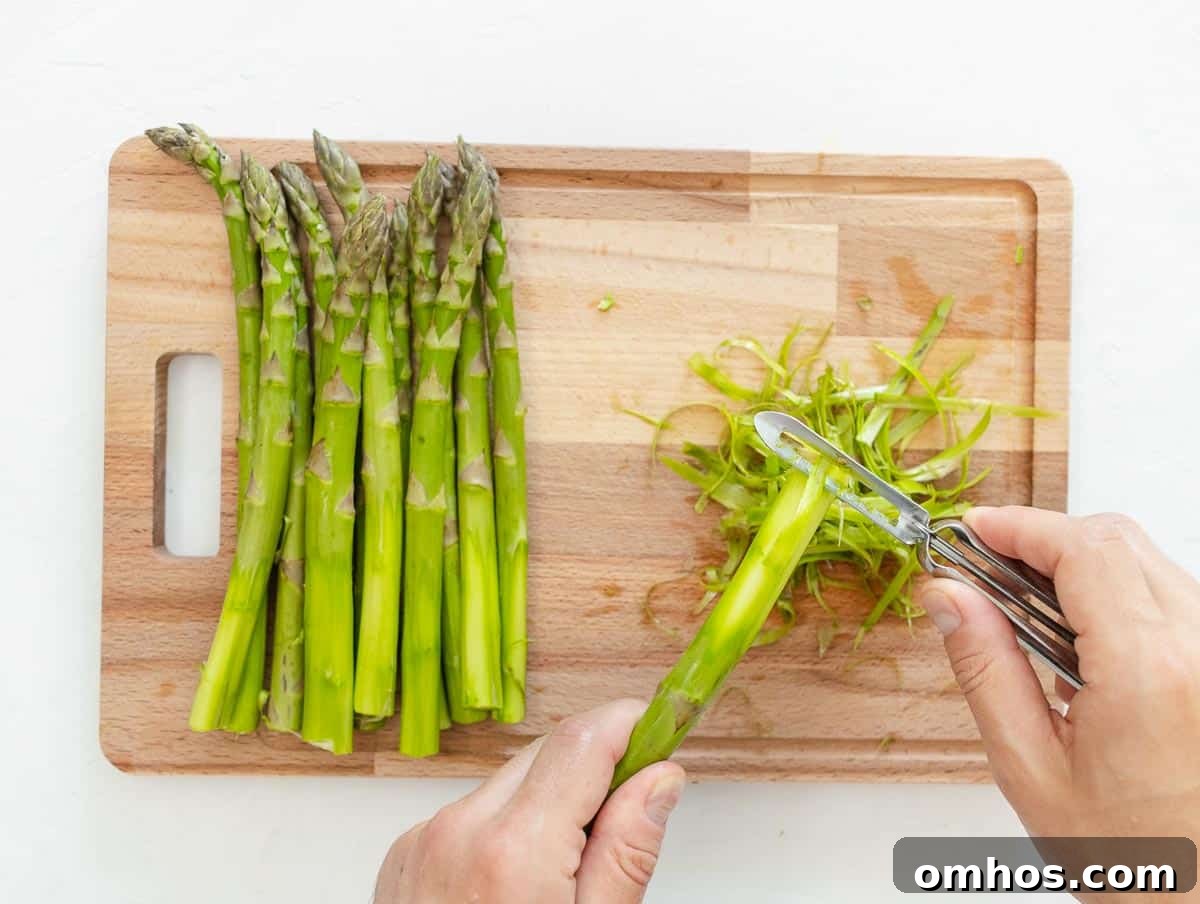 How to Boil Asparagus 6 peeling the lower part of the stalk