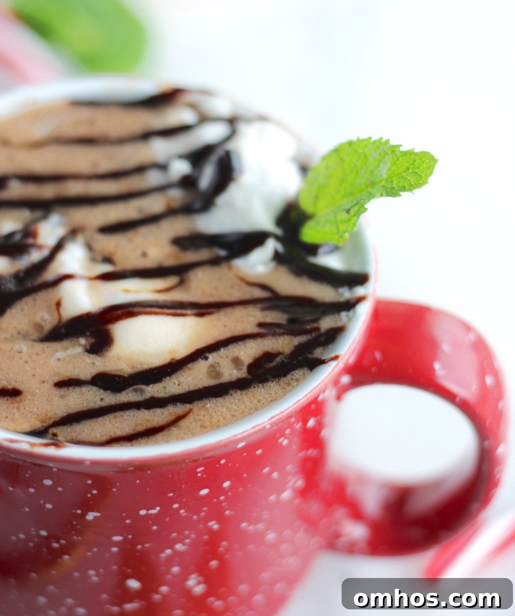 Cozy AIP Peppermint Hot Cocoa Recipe (Paleo) and Waiting Well 3 AIP Peppermint Hot Cocoa (Paleo) - a rich and creamy carob and coconut milk 'cocoa' with gut-healthy peppermint tea and collagen protein