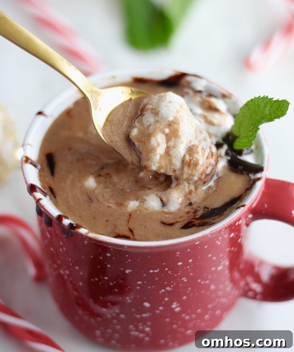 Cozy AIP Peppermint Hot Cocoa Recipe (Paleo) and Waiting Well 8 AIP Peppermint Hot Cocoa (Paleo) - this delicious carob hot cocoa combines refreshing peppermint with carob, honey, and coconut milk for a wonderful winter beverage