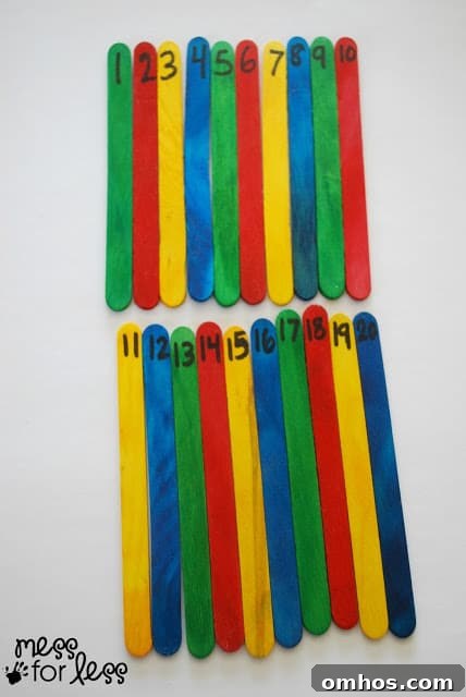 numbered popsicles