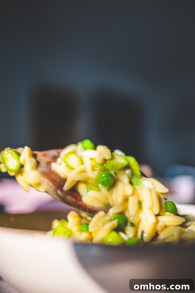 Serving up Asparagus & Pea Orzotto - Georgie Eats