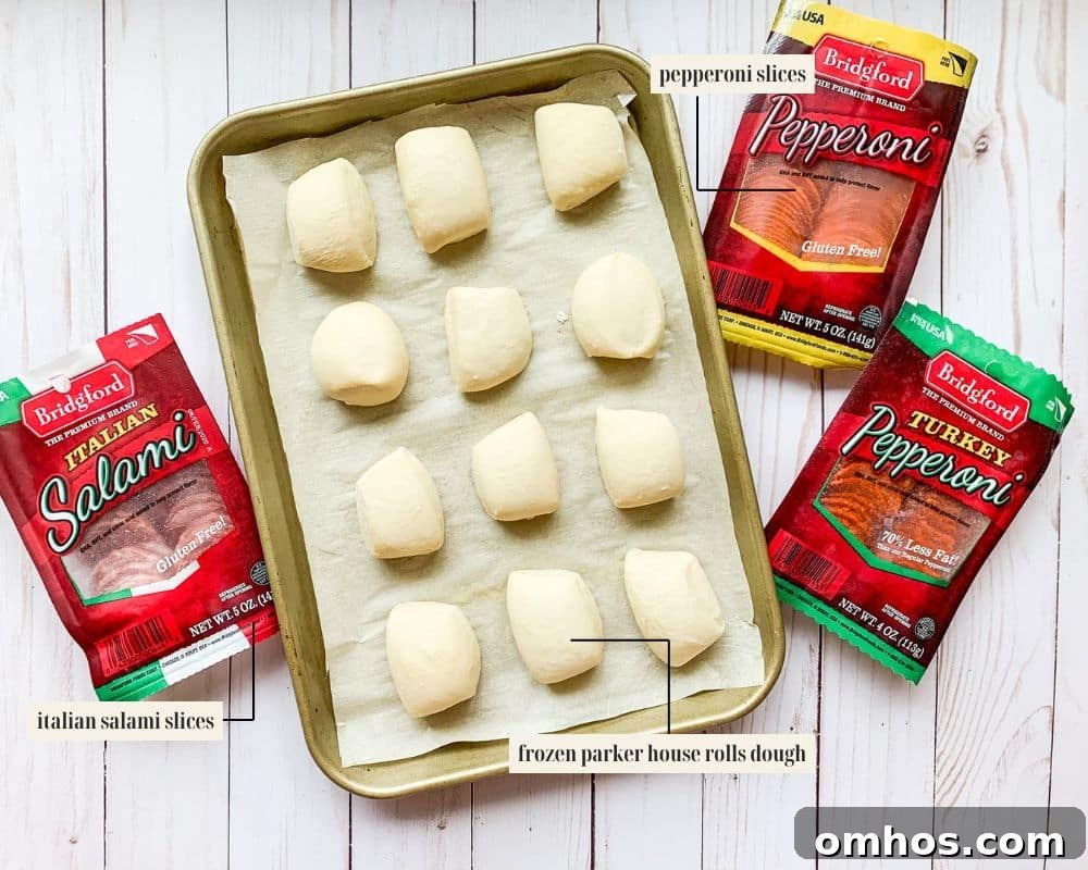 Labeled ingredient image for Italian slider recipe.