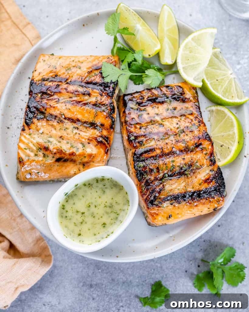 top view 2 salmon filets on a white plate
