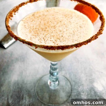 pumpkin spice martini with nutmeg garnish