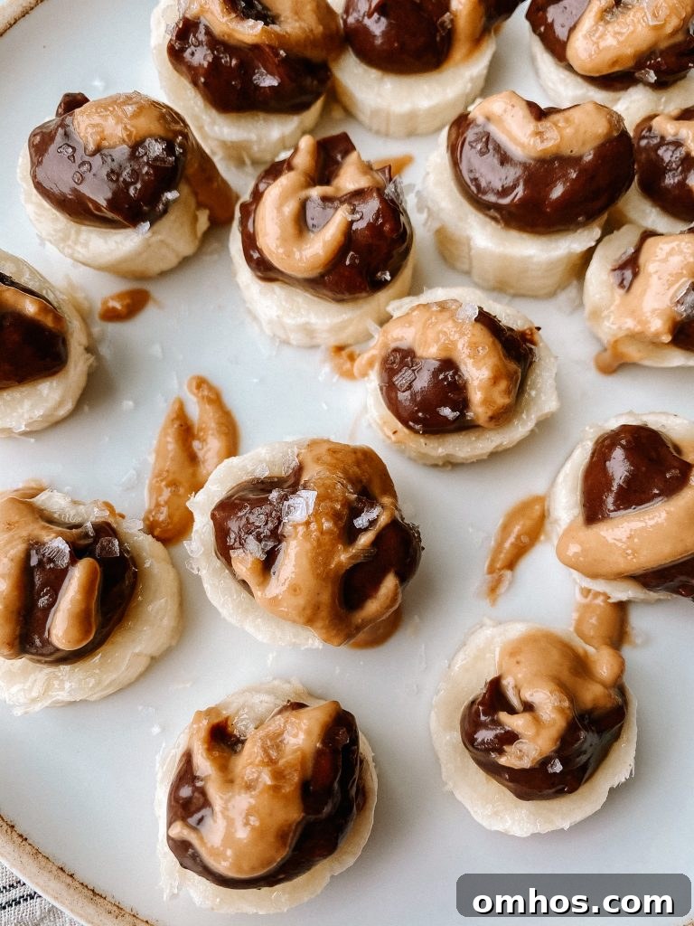 Creamy Vegan and Paleo Chocolate Pudding Recipe 4 banana slices with chocolate pudding and peanut butter
