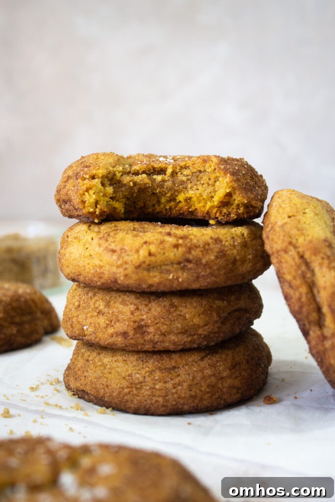 Chewy Pumpkin Cookie Recipe with Brown Butter and Maple 4 Stack of pumpkin cookies