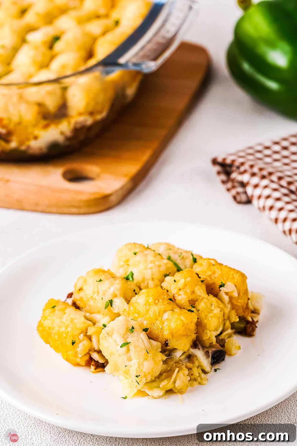 plate of tater tot casserole