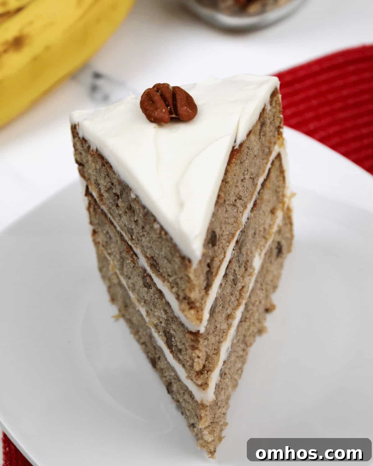 Old-Fashioned Hummingbird Cake Recipe 3 A wedge of the finished dessert.