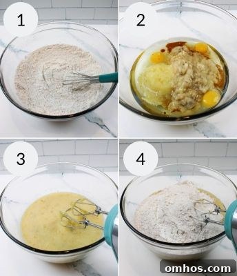 Old-Fashioned Hummingbird Cake Recipe 5 Mixing the batter for the dessert.