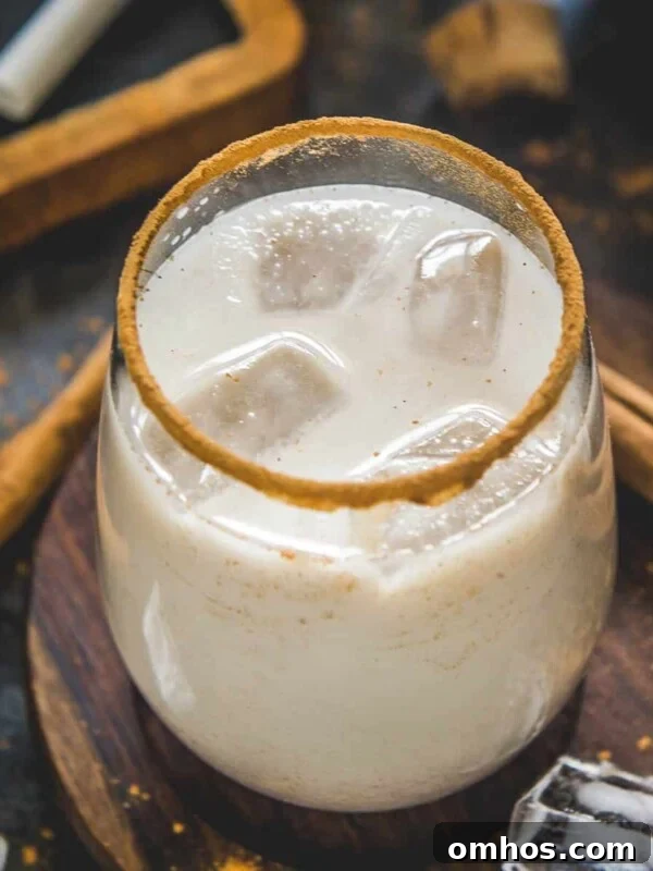 Traditional Mexican Horchata drink.