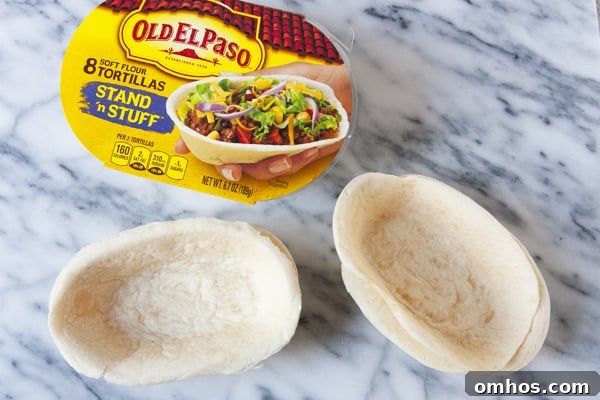 No-Cook Taco Salad Recipe in Tortilla Bowls 5 Old El Paso Stand 'n Stuff