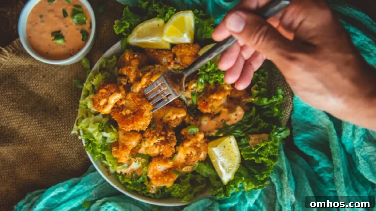 Air fryer bang bang shrimp tossed in spicy creamy sauce.