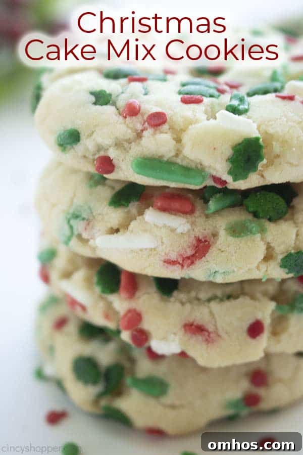 Cake-Mix Christmas Cookies Recipe 3 Text on image Christmas Cake Mix Cookies