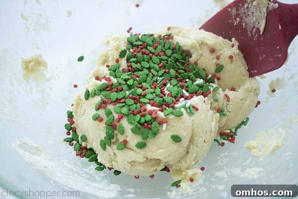 Cake-Mix Christmas Cookies Recipe 7 Christmas sprinkles added to cake mix dough