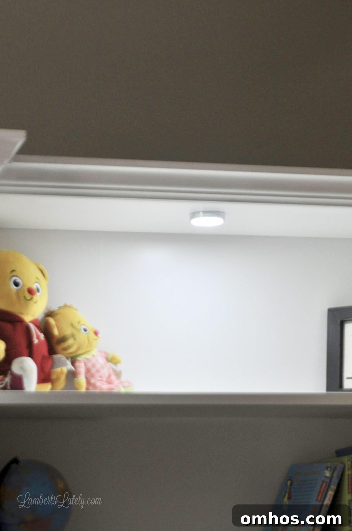 DIY Murphy Bed with Built-In Desk and IKEA Bookcases 13 light in an Ikea billy bookcase.