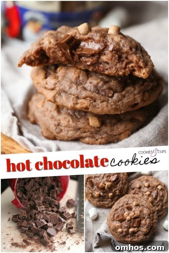 Hot Cocoa Cookies Recipe with Melted Chocolate 4 Hot Chocolate Cookies Pinterest Image