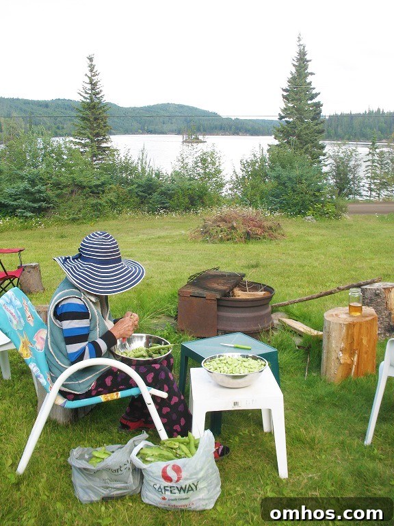 Lazy Man's Skillet Bannock Recipe from Francois Lake Cabin 12 skillet bannock and shelling beans at Francois Lake